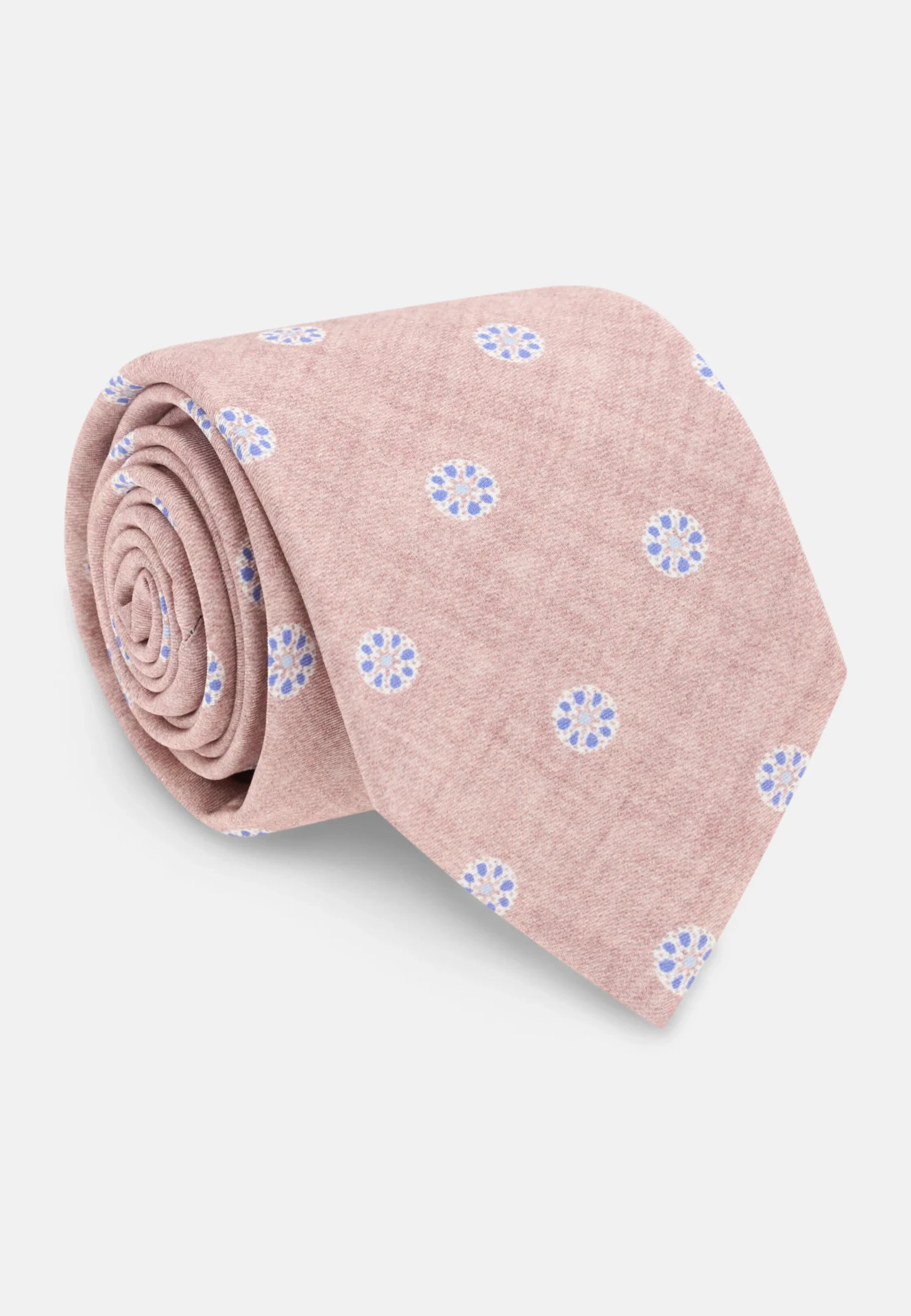 BOGGI Milano Medallion Silk Tie — Rosa